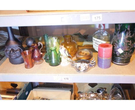 Shelf of mixed glassware. Not available for in-house P&amp;P. 