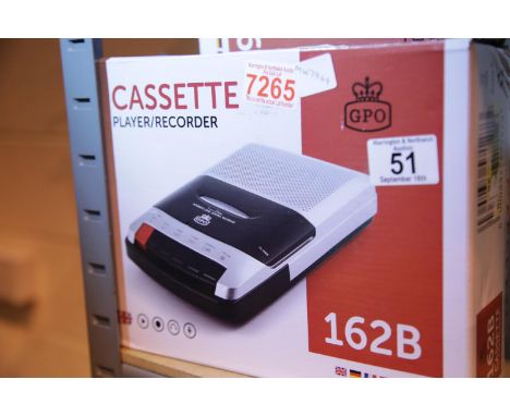 2 boxed GPO162B cassette player / recorder with power supplies. Not available for in-house P&amp;P 