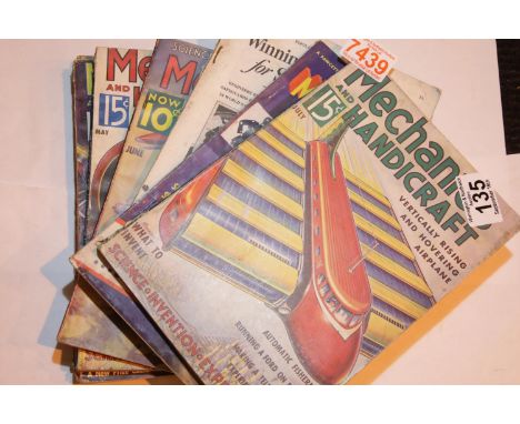 Five copies of American Mechanics and Handicraft 1930s magazine and others. P&amp;P Group 2 (£18+VAT for the first lot and £3