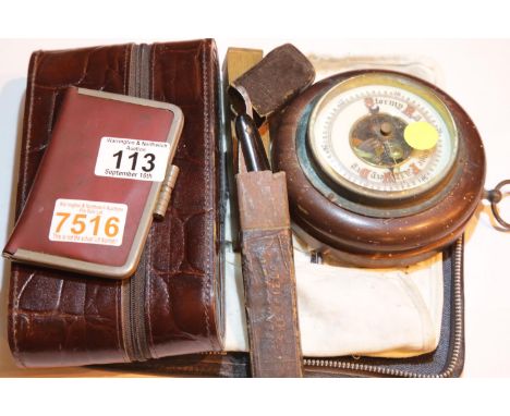 Group of mixed collectables including a gentleman's toiletry set in a case. P&amp;P Group 2 (£18+VAT for the first lot and £3