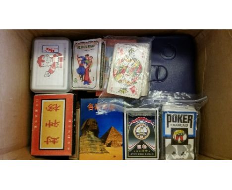 PLAYING CARDS, complete (45), inc. advertising, non-standard etc., some older, a few in hard-shell cases, FR to VG, Qty.