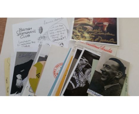 AUTOGRAPHS, selection, promotional cards etc., inc. Yehudi Menuhin colour postcard, Edward Heath (menu for visit of 1984 Aust