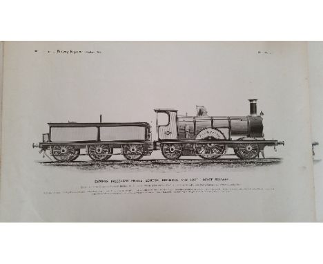 RAILWAY, prints, Express Passenger Engine supplements to the Railway Engineer 1890s inc. Caledonian, Glasgow and South Wester