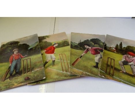 CRICKET, postcards, Philco Series 2213, showing children playing cricket, all pu, corner and edge knocks, G, 4