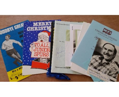 FOOTBALL, selection, inc. Tottenham Hotspur (15), programme for Jimmy Greaves last match (17th Oct 1972); Christmas card, men