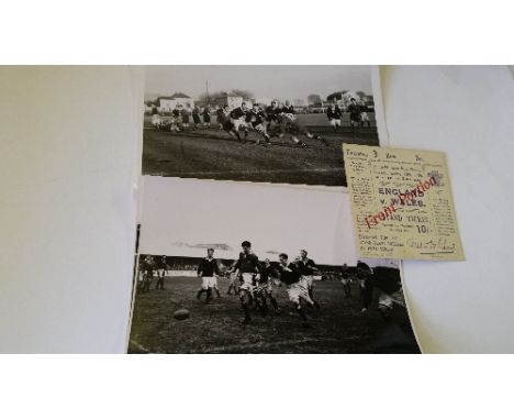 RUGBY UNION, Wales selection, inc. press photos (3) from Wales v Scotland 1950 (South Wales Evening Post stamps to backs); ti