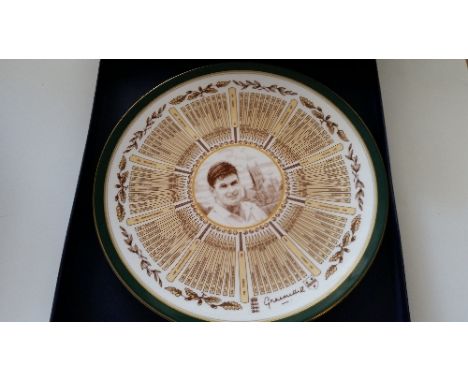 CRICKET, ceramic plate for Graeme Hick Century of Centuries, by Royal Worcester, LE46/178, original box, with vendors letter 