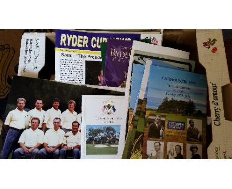 GOLF, selection, inc. Ryder Cup, 2002 programmes (2, one with Ryder Cup News insert), 1999 guidebook, 2004 scorecard (unused)