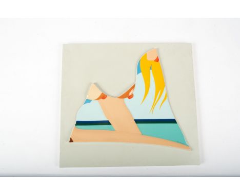 Wesselmann, Tom -Seascape- 1984 Porzellan 1984, Rosenthal, Form 10094/101984, # 500/63. Im original Holzkasten 55,5 x 58 cm.