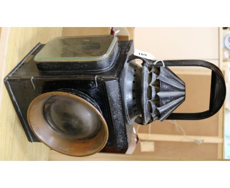 A Patent lamp from a traction engine or locomotive, 54cm