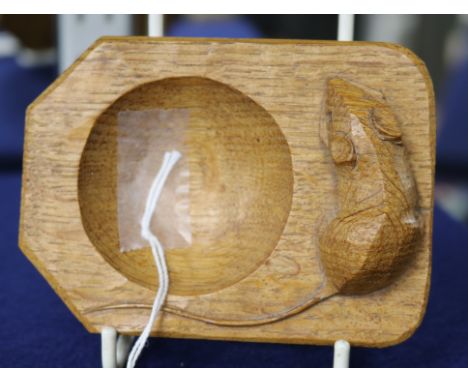 A Robert Thompson "Mouseman" oak pin dish, 4in.