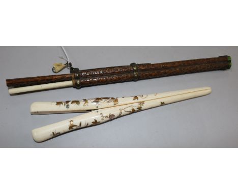 Shibayama glove stretchers and chopstick set