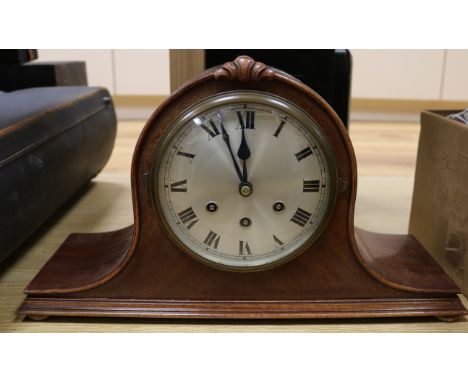 A 1920's mahogany eight day mantel clock