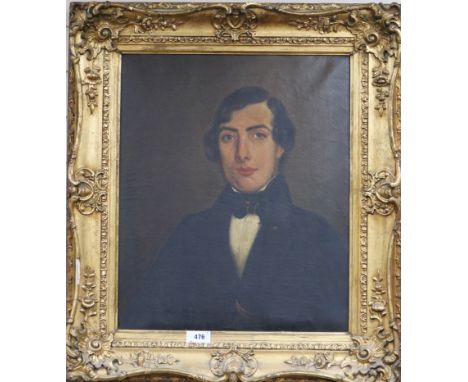 Victorian School, oil on canvas, Portrait of a gentleman, 60 x 50cm