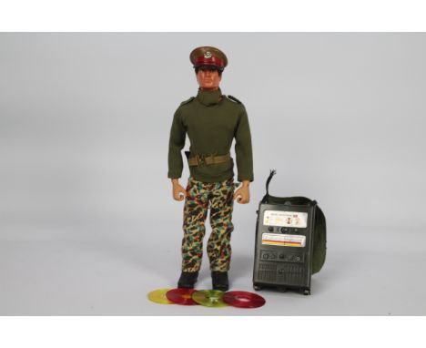 Palitoy, Action Man - A Palitoy Action Man Talking Commander figure with unboxed Field Radio Back Pack. The eagle -eye, dark 
