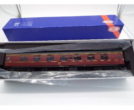 Heljan - an O gauge model FK Mk1 maroon passenger carriage # 4931, appears mint in nm blue box with internal packaging  (this