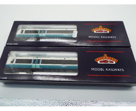 Bachmann - an OO gauge model two-car turbostar DMU diesel electric locomotive, 'Anglia Railways' livery, # 32-453, appears m 