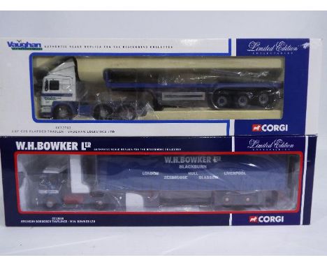 Corgi - 2 x limited edition 1:50 scale die-cast model trucks - Lot includes a boxed #CC12703 ERF ECS Flatbed Trailer truck, a