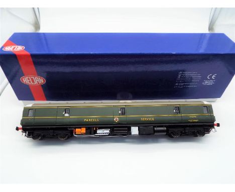 Heljan - an O gauge model class 128 DPU diesel electric locomotive, BR green livery with yellow gangway doors and white cab r