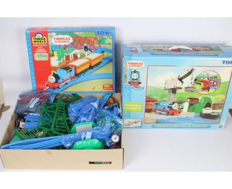 Tomy - Gullane - Thomas the Tank Engine &amp; Friends 'Thomas &amp; Cranky Deluxe Action Set' #4777 with flat packed box. Ite