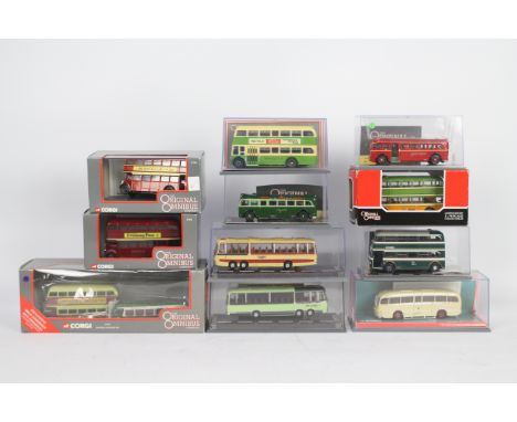 Corgi Original Omnibus - A fleet of  11 Limited Edition diecast 1:76 scale model buses from Corgi OO. Lot includes OM42410 Be