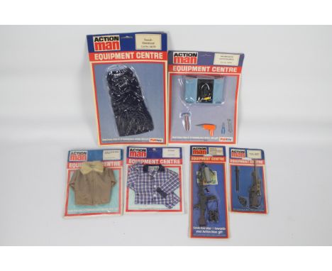 Palitoy, Action Man - Six carded Action Man accessory sets from Palitoy. Lot includes #34279 French Greatcoat; #34278 Worksho