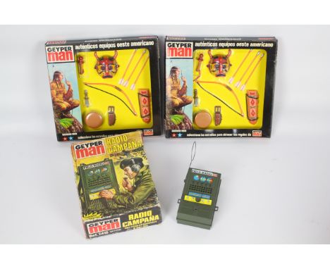 Geyper Man (Spain), Action Man - Three boxed Geyper Man (Spain) Action Man accessories, including #7415 Radio Campana (Field 
