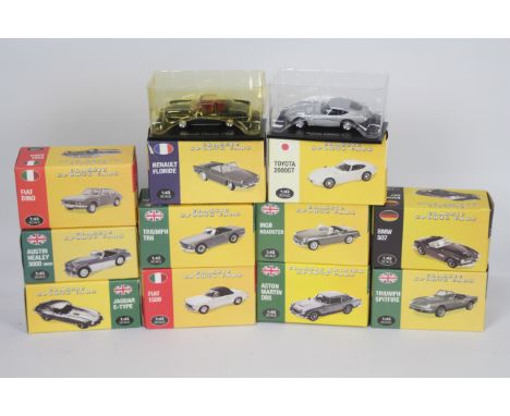 Atlas Editions - 11 boxed 1:43 scale diecast model cars from the 'Classic Sports Cars' series from Atlas Editions. Lot includ