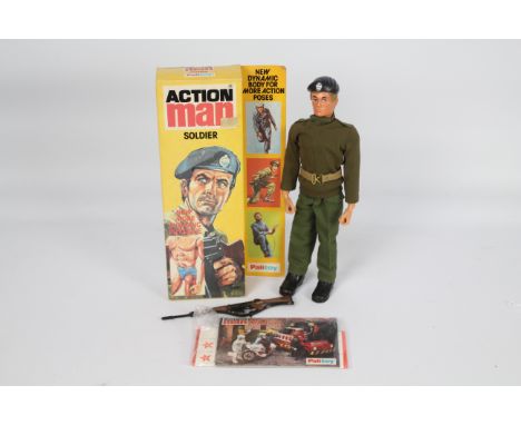 Palitoy, Action Man - A  boxed Palitoy #34091 Eagle-Eye Action Man Soldier. The blonde flock haired figure with gripping hand