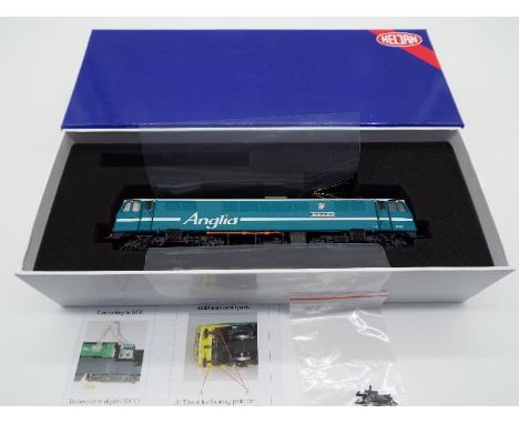 Heljan - an OO gauge model class 86 diesel electric locomotive, op no 86215 'The Round Tabler', Anglia livery, # 86021, appea