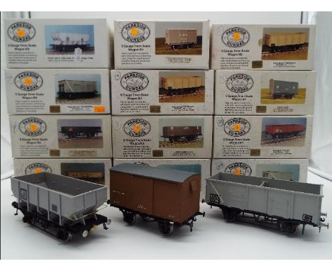 Parkside Dundas - 12 kit built model O gauge wagons, various, all appear axcellent in original boxes, the boxes fully intact 