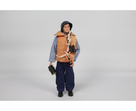 Palitoy, Action Man - A Palitoy dark brown painted hard head Action Man figure in Navy Attack outfit. The figure with hard ha