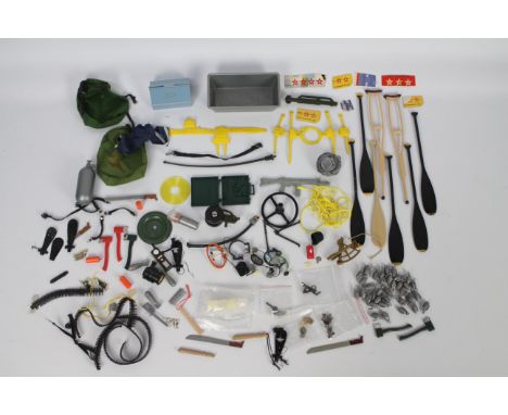 Palitoy, Action Man - A collection of loose Action Man accessories and parts. Lot includes a quantity of hand grenades, a wat