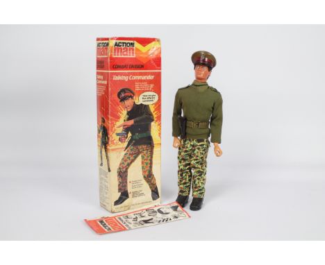 Palitoy, Action Man - A boxed vintage Palitoy Action Man Talking Commander. The eagle -eye, dark brown flock haired, ''muscle