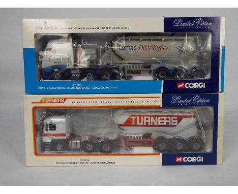 Corgi - 2 x limited edition 1:50 scale die-cast model trucks - Lot includes a boxed #CC12707 ERF ECS Feldbinder Tanker truck,