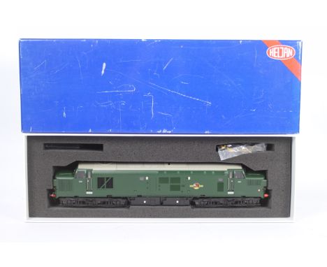 Heljan - an O gauge model BR class 37 diesel electric locomotive, green livery, un-numbered # 3700 appears mint in original b