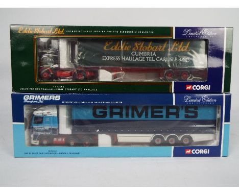 Corgi - 2 x limited edition 1:50 scale die-cast model trucks - Lot includes a boxed #CC13212 'Grimer's Transport' truck, and 