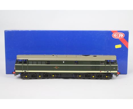 Heljan - an O gauge model BR class 31 diesel electric locomotive, green livery, # 31001, appears mint in original box, the bo