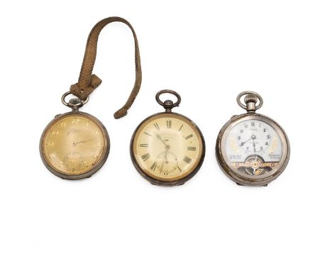 Three assorted pocket watches to include a silver cased J.W.Benson, Jovis 8 day and a German WW1 military pocket watch.
