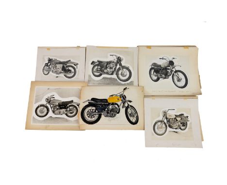 Norton Motorcycle photographic advert drafts x6, c1969. Created by Longleys and Hoffmann Ltd for Norton, these were working p