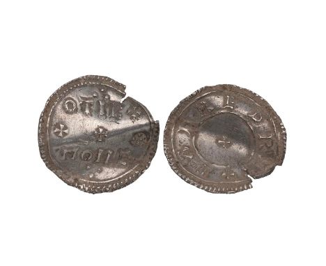 Eadred (946-955) silver Penny, moneyer's name on two lines (S 1113). Obverse: small cross in centre with '+ EADRED REX' aroun