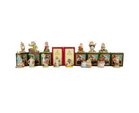 Collection of Royal Doulton Bunnykins, Disney's Snow White dwarfs and Royal Albert Beatrix Potter figures to&nbsp;include: SW