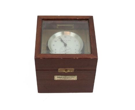 Wempe Marine quartz chronometer, the 9.5cn dial with Arabic numerals and subsidiary seconds dial, bevelled glass cover set wi