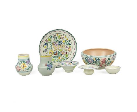 Vintage Poole Pottery to include: a limited edition hand painted 'Persian Deer' shallow dish by Susan Russell (dia 27cm); Sal
