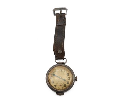 WWI Rolex wristwatch. 34mm sterling silver case, hallmarked c1917, Rolex marked to case and movement, manual wind, silvered d