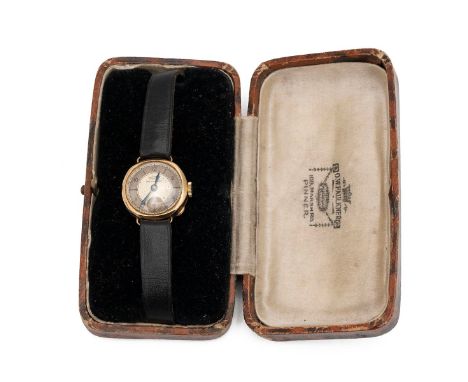 9ct gold Ladies Tisset wristwatch, Art Deco, manual wind, 21mm case, silvered dial, Arabic and baton hour markers, subsidiary