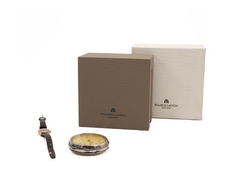 Maurice Lacroix Miros lady's quartz wristwatch, 32823, c2005. 26x32mm stainless steel case and bracelet with gold tone detail