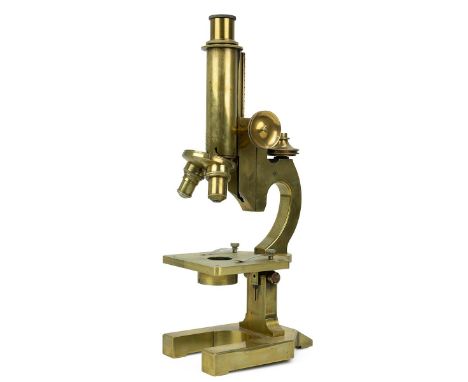Brass Microscope by R. &amp; J. Beck Ltd, late 19th Century, two objective lenses. H 30cm.