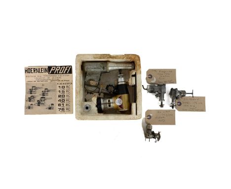 Radio Controlled Plane motors x4. Including: Profi model glow plug engine, 6.65 ccm (.40cui), in part box with silencer and e
