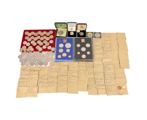 UK decimal coins, including proof sets, silver proof issues, commemorative Crowns, circulating £2s and 50ps, including a 2009